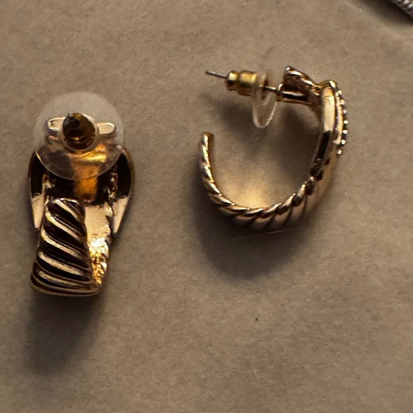 Anthropologie Gold Tone and Pave Women's Earrings - Picture 3 of 6